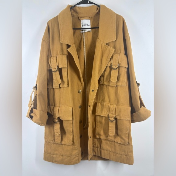 NWOT Urban Outfitters Women’s Cargo Fisherman Utility Oversized Coat M L Tan - Picture 5 of 8